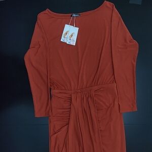 Orange Long Sleeve Dress